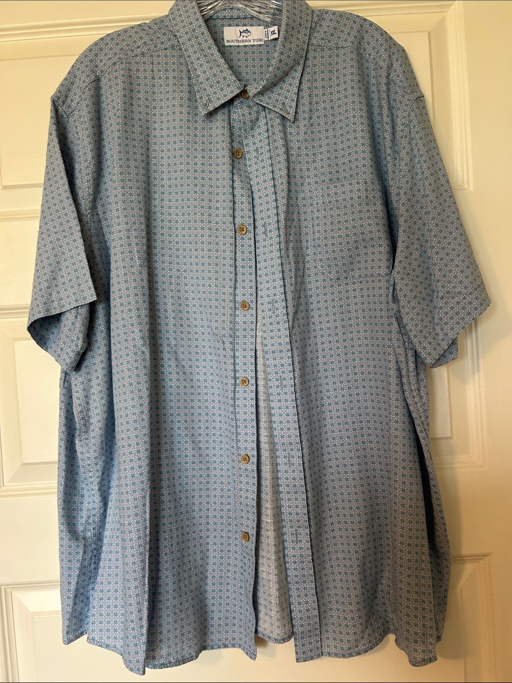 Southern Tide Men’s Blue Short-Sleeve Button-Down Shirt